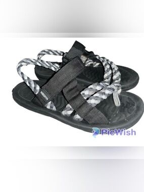 - Megnya Sandals Sz 8 Rope Braided Sandal black white